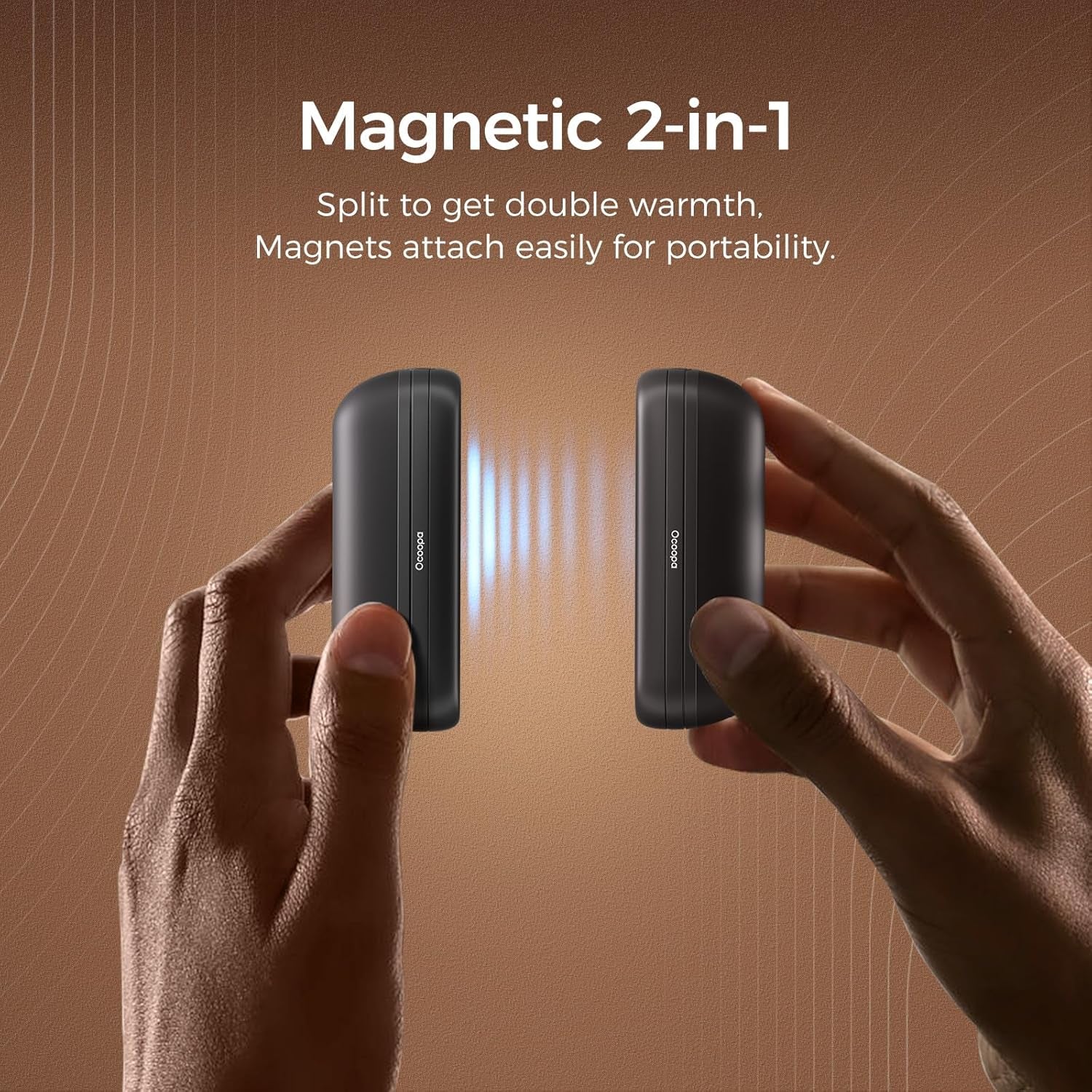 2 in 1 Magnetic Rechargeable Hand Warmers, Electric Portable Handwarmers, Ergonomic Compact Pocket Heater, Long Lasting Safe Heating, Tech Gifts to Relieve Raynaud'S Pain & Outdoors, UT2S Mini